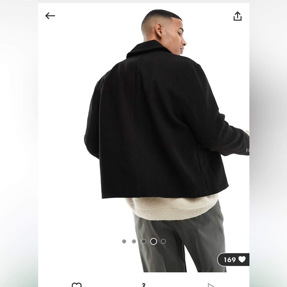 NWT ASOS wool look jacket - Picture 4 of 8